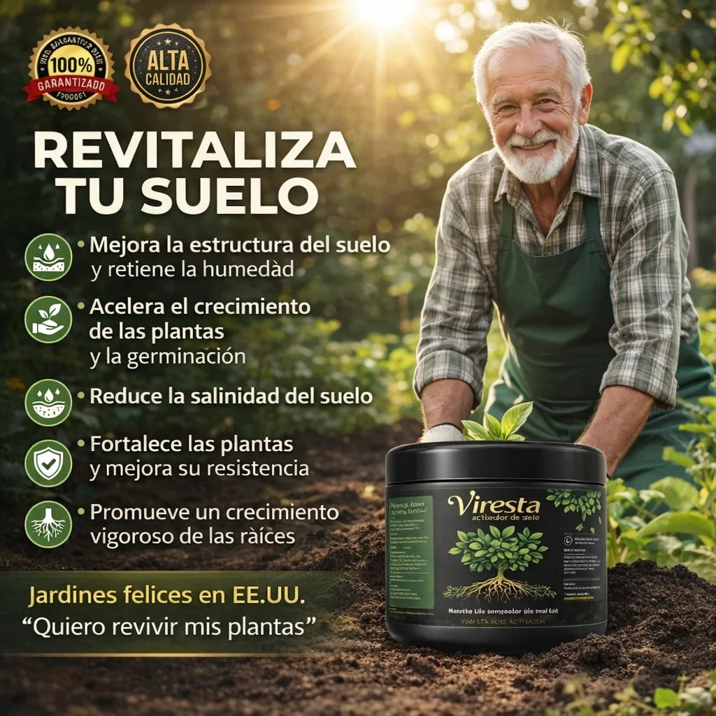 REVITALIZADOR DE SUELO CON ÁCIDO HÚMICO — CRECIMIENTO INTENSIVO PARA PLANTAS Y JARDÍN