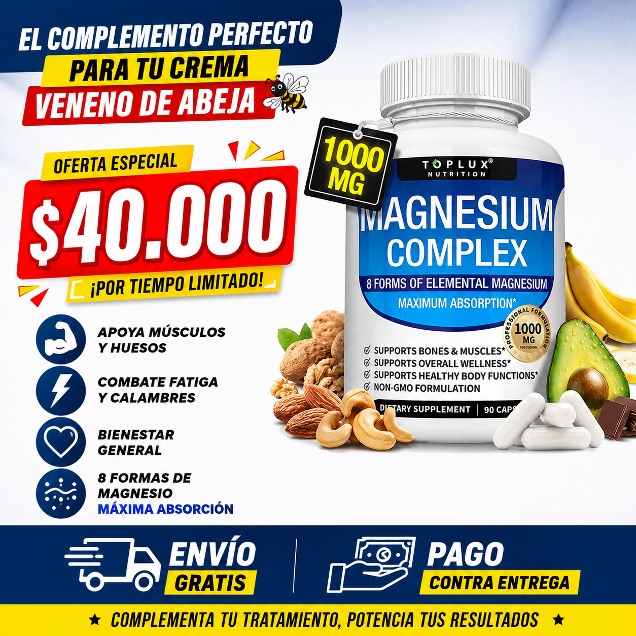 Magnesium Complex™ 💪 El poder natural 8 en 1 para tu energía, sueño y bienestar